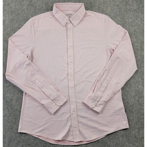 Rhone Commuter Shirt Mens Large Slim Fit Pink Geometric Print Long Sleeve